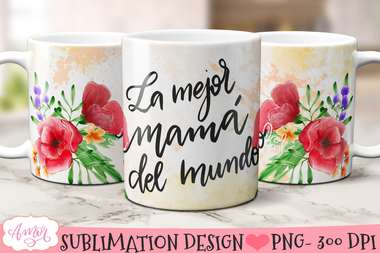 Diseños de taza para el Día de la madre PNG para sublimación