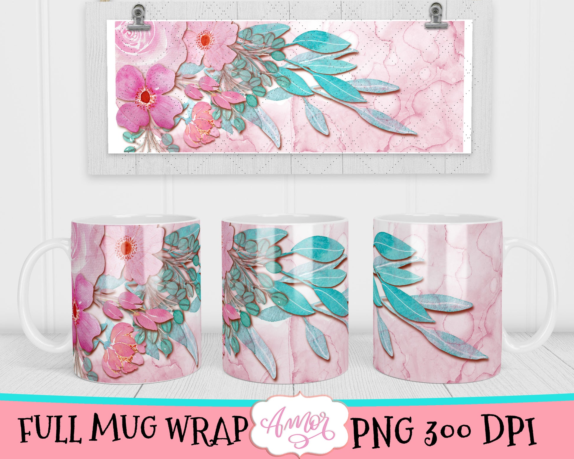 Flowers Mug sublimation Bundle