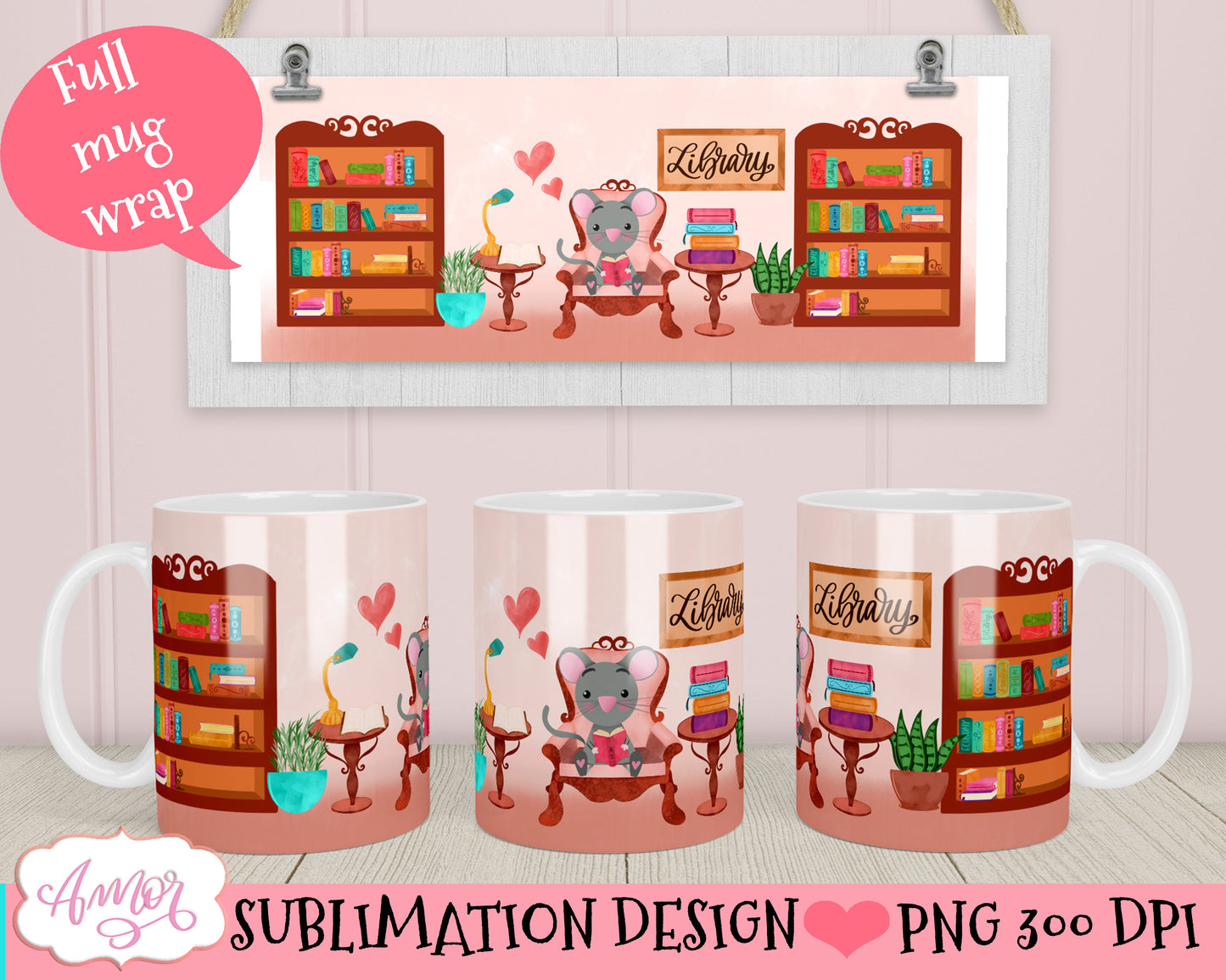 Bundle book lover mug 11oz sublimation designs