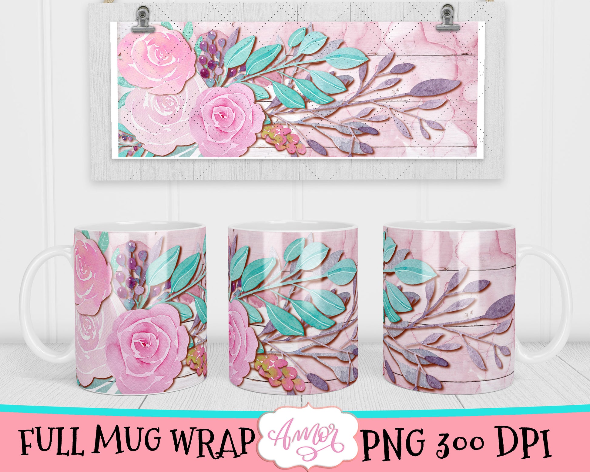 Flowers Mug sublimation Bundle