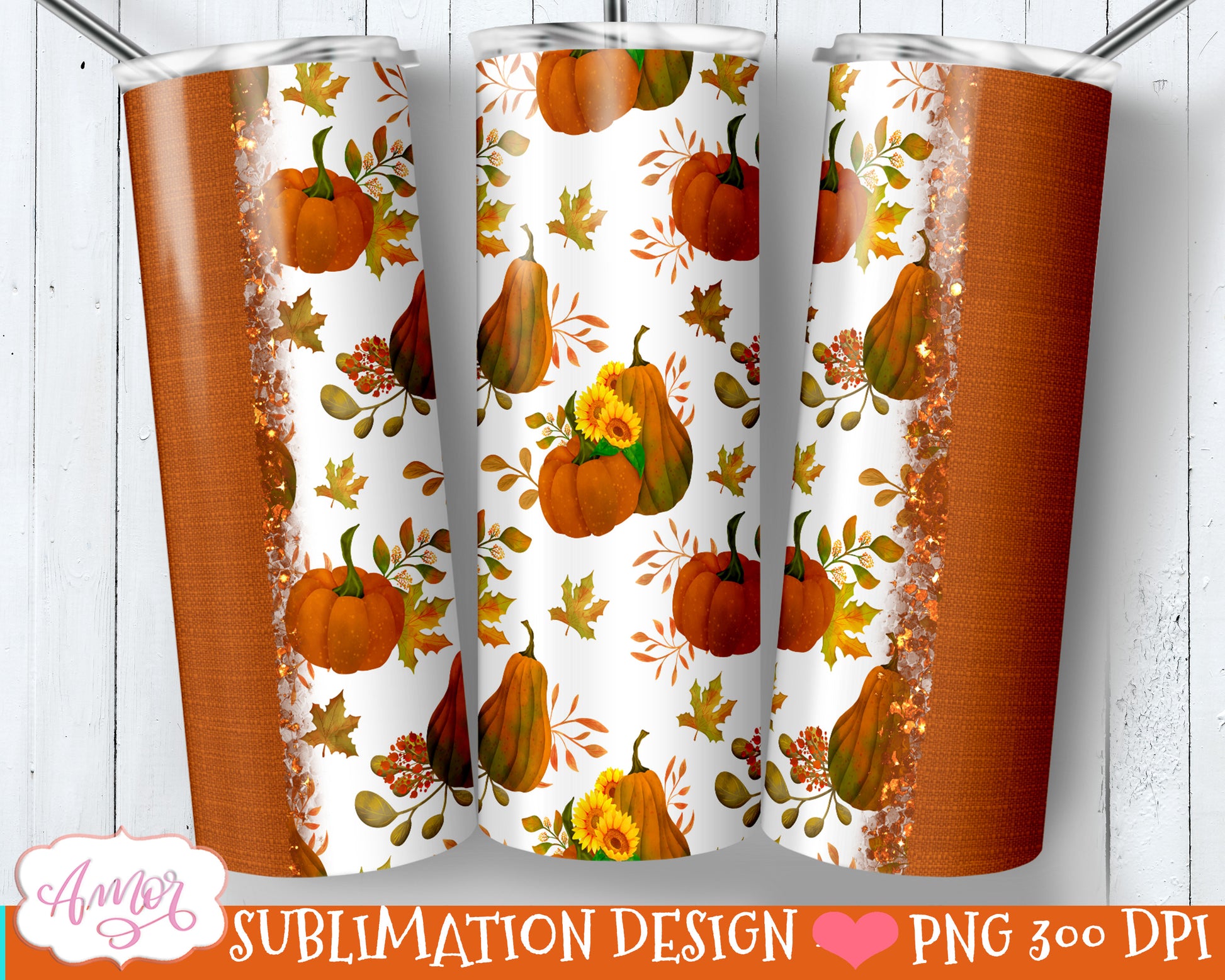 Pumpkins 20oz tumbler wrap for sublimation