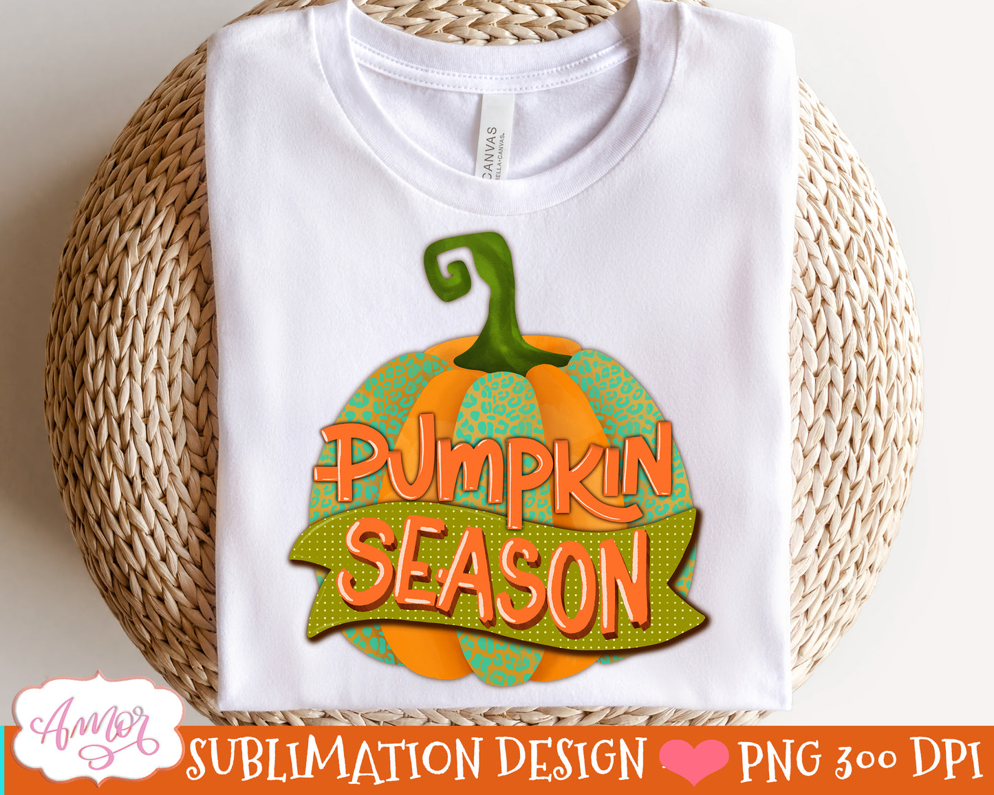 Pumpkin season PNG for Sublimation Teal pumpkin PNG