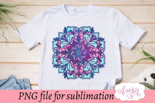 Purple Mandala PNG for sublimation