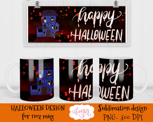 Spooky Halloween 11oz Mug Sublimation Design