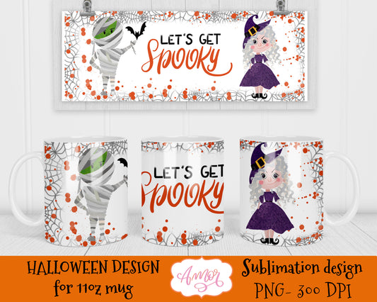 Spooky Halloween mug sublimation design