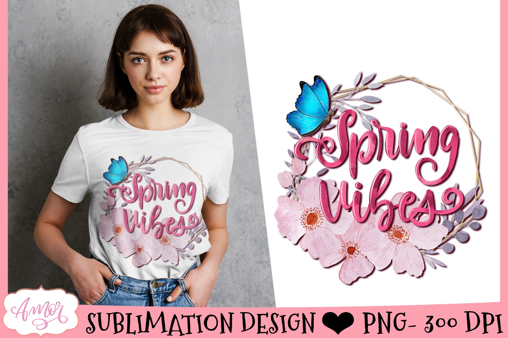 Spring Vibes Sublimation Design