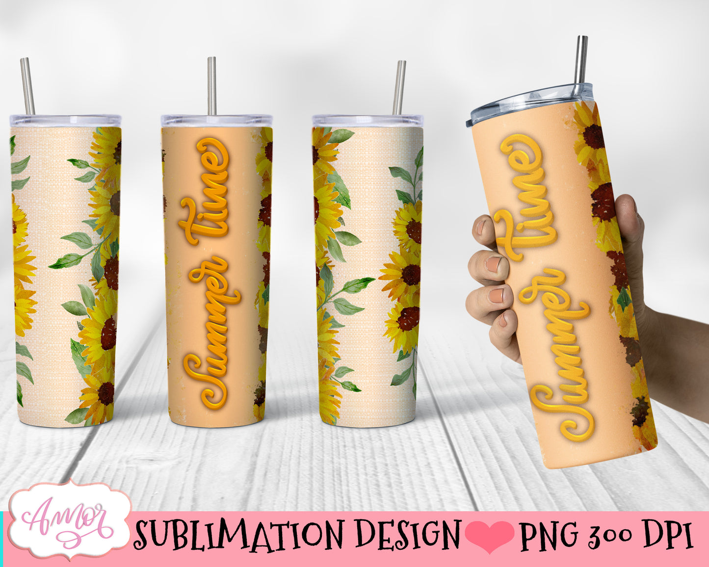Summer time Tumbler Wrap for Sublimation