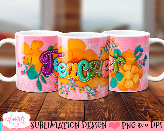 Teacher mug wrap for sublimation | 11oz and 15oz mug coffee