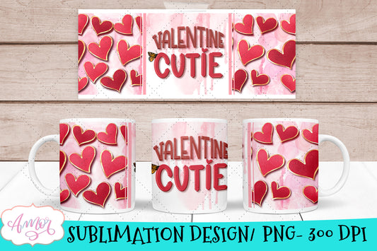Valentine Cutie Mug Wrap for Sublimation