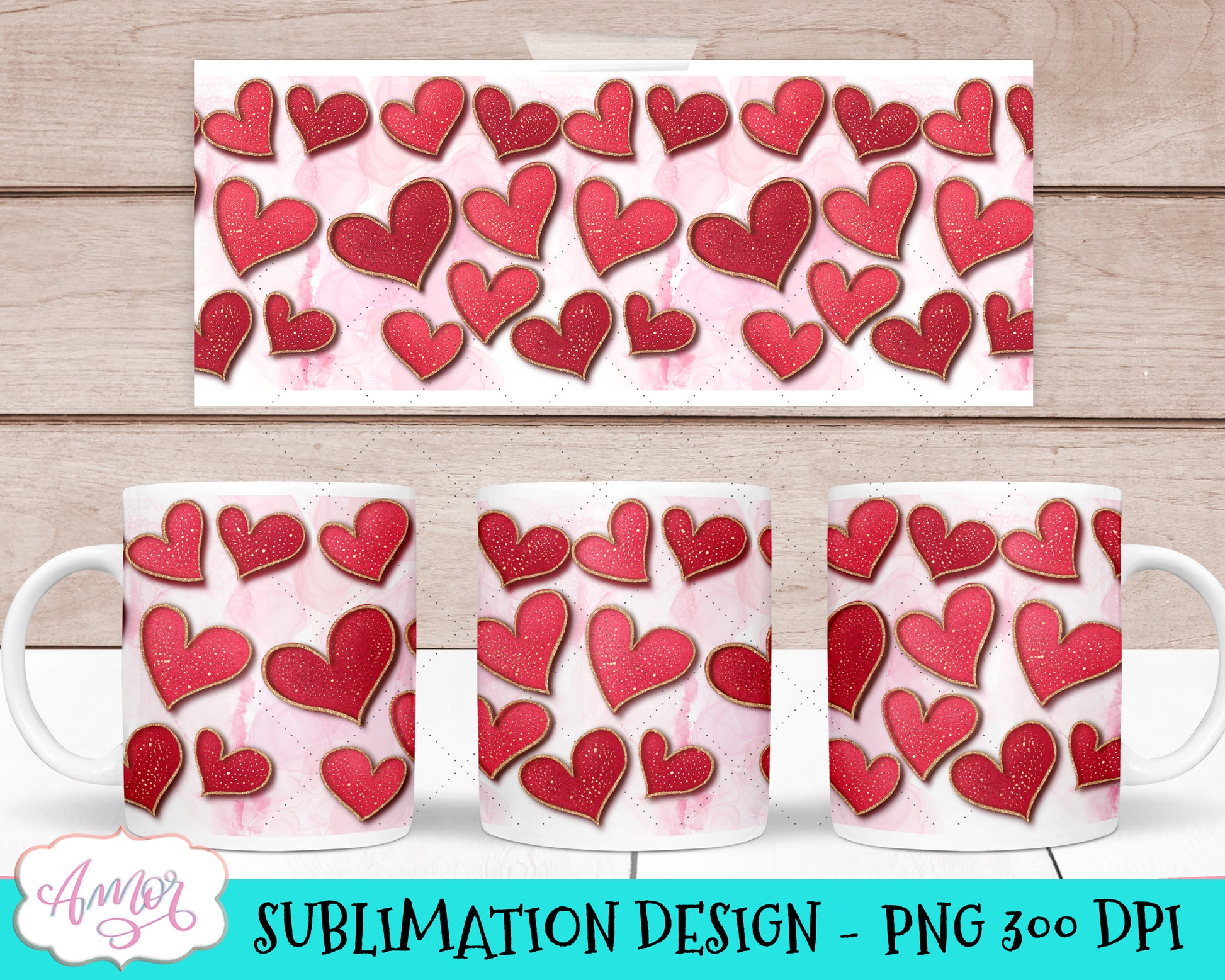 Valentine Mug Wrap for Sublimation