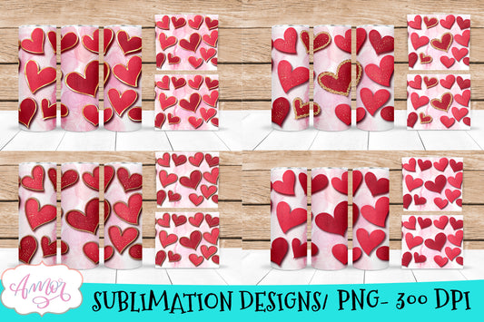 Valentine's Skinny Tumbler Wrap for Sublimation