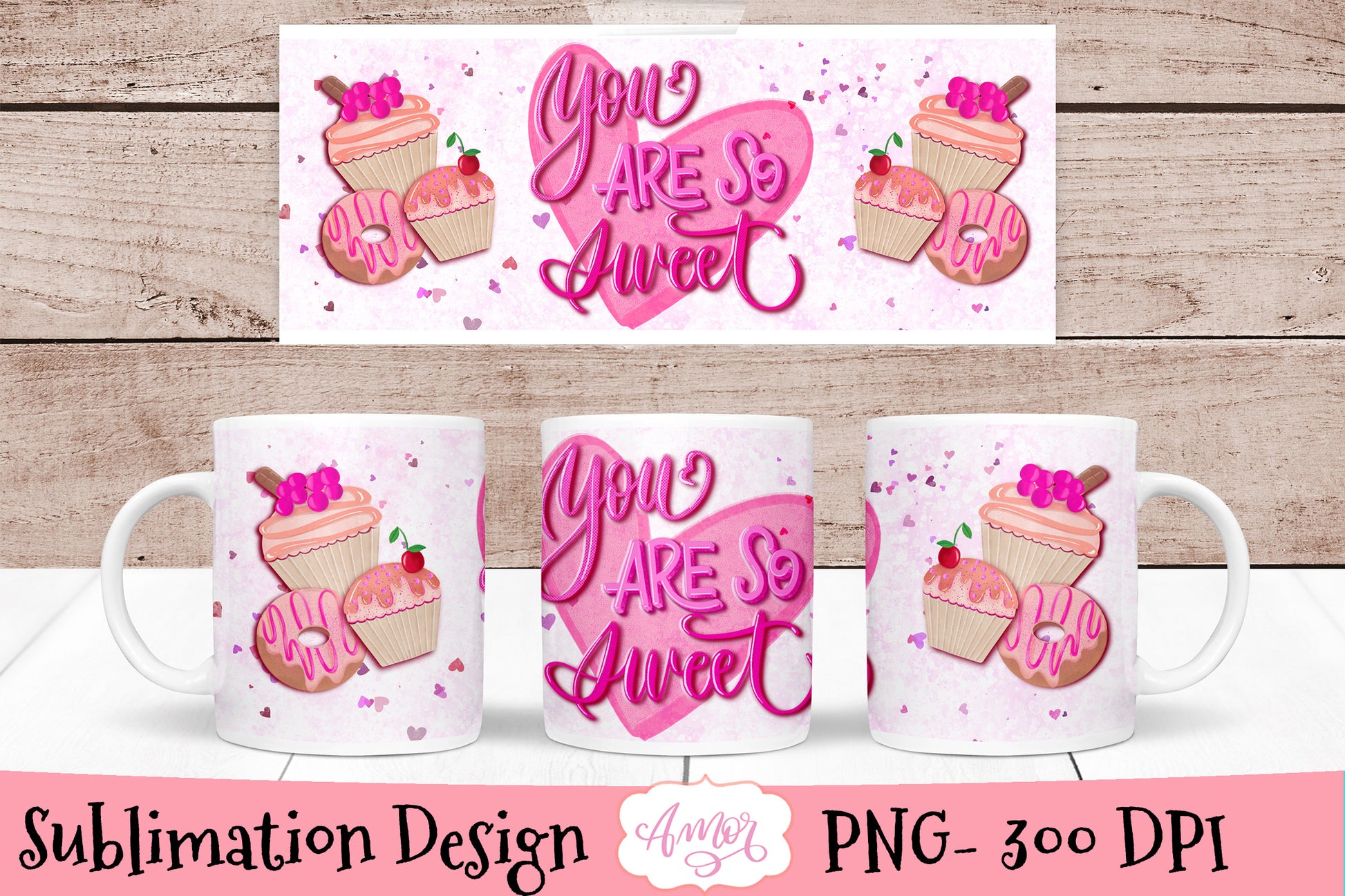 Valentines Mug Wrap for Sublimation