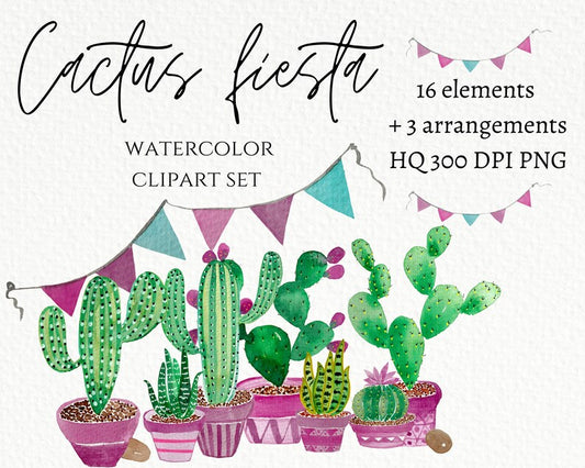Watercolor Cactus clipart