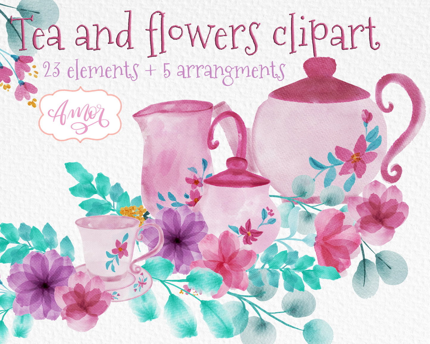 Watercolor Tea Party Clipart