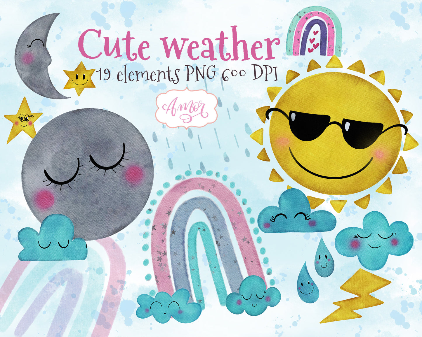 Watercolor Weather Clipart