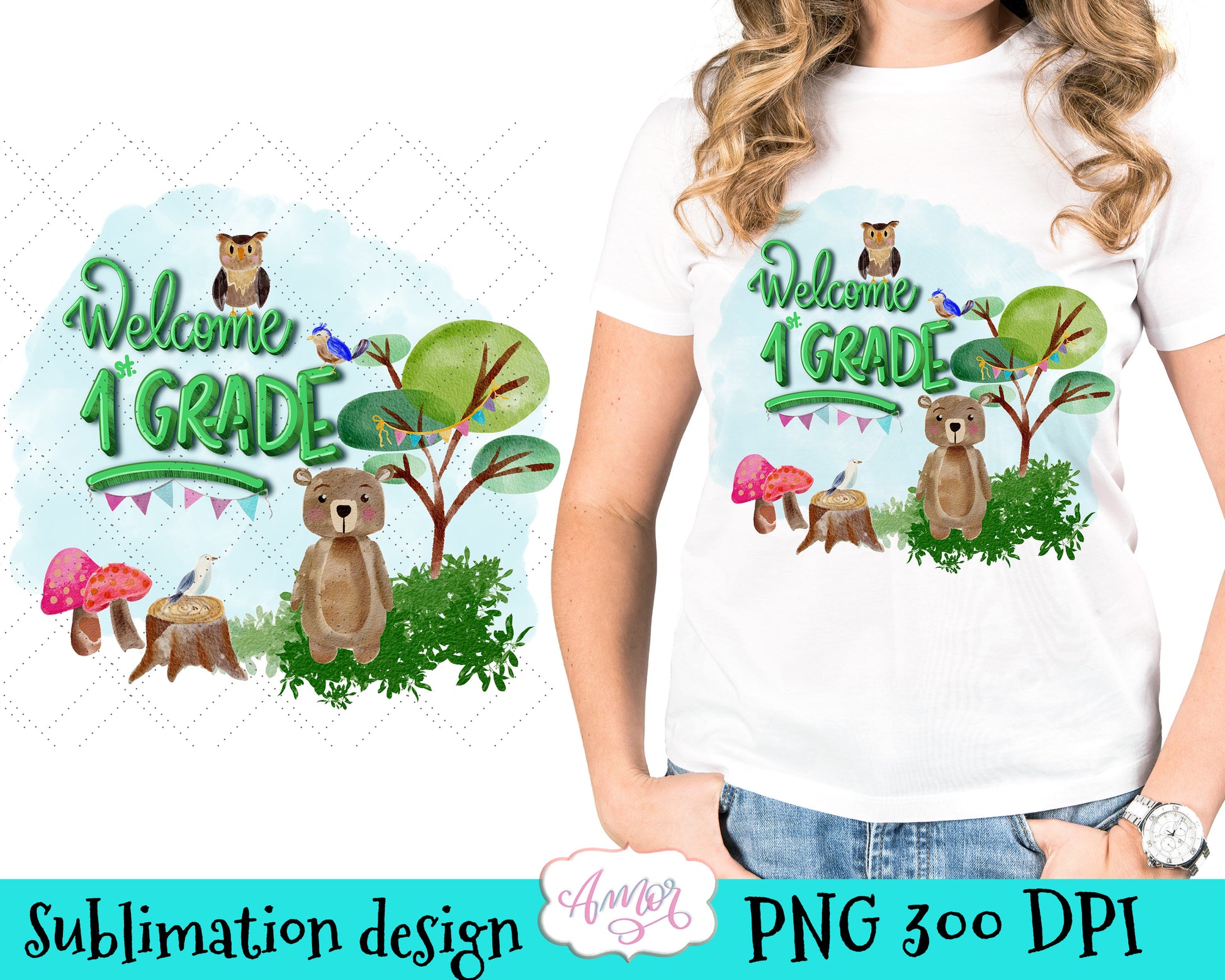 Welcome First Grade PNG design for T-shirt sublimation