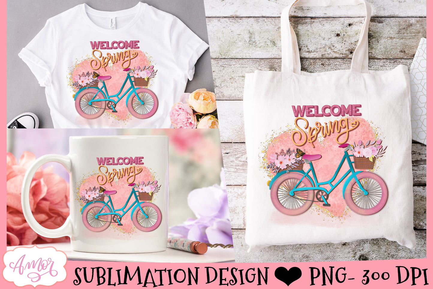 Welcome Spring Sublimation Design