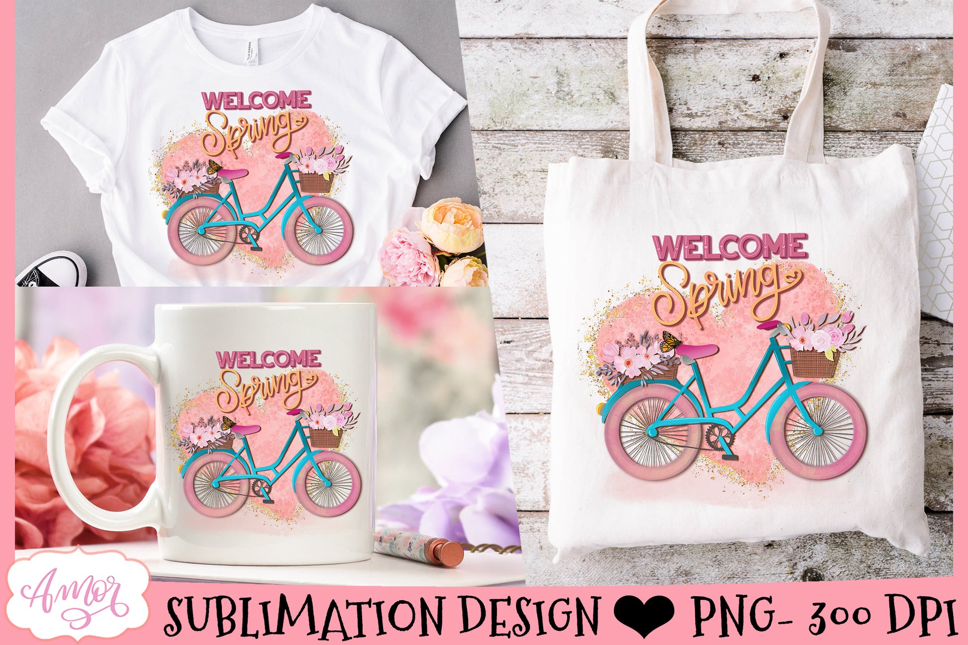 Welcome Spring Sublimation Design