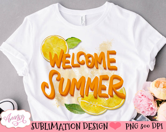 Welcome Summer PNG for Sublimation design