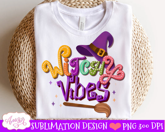 Witchy vibes Sublimation PNG | Halloween PNG illustration