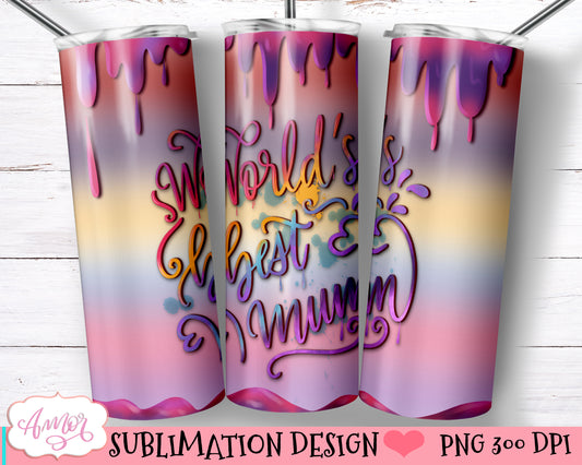 World's best mum tumbler wrap for sublimation | Mother's day tumbler wrap