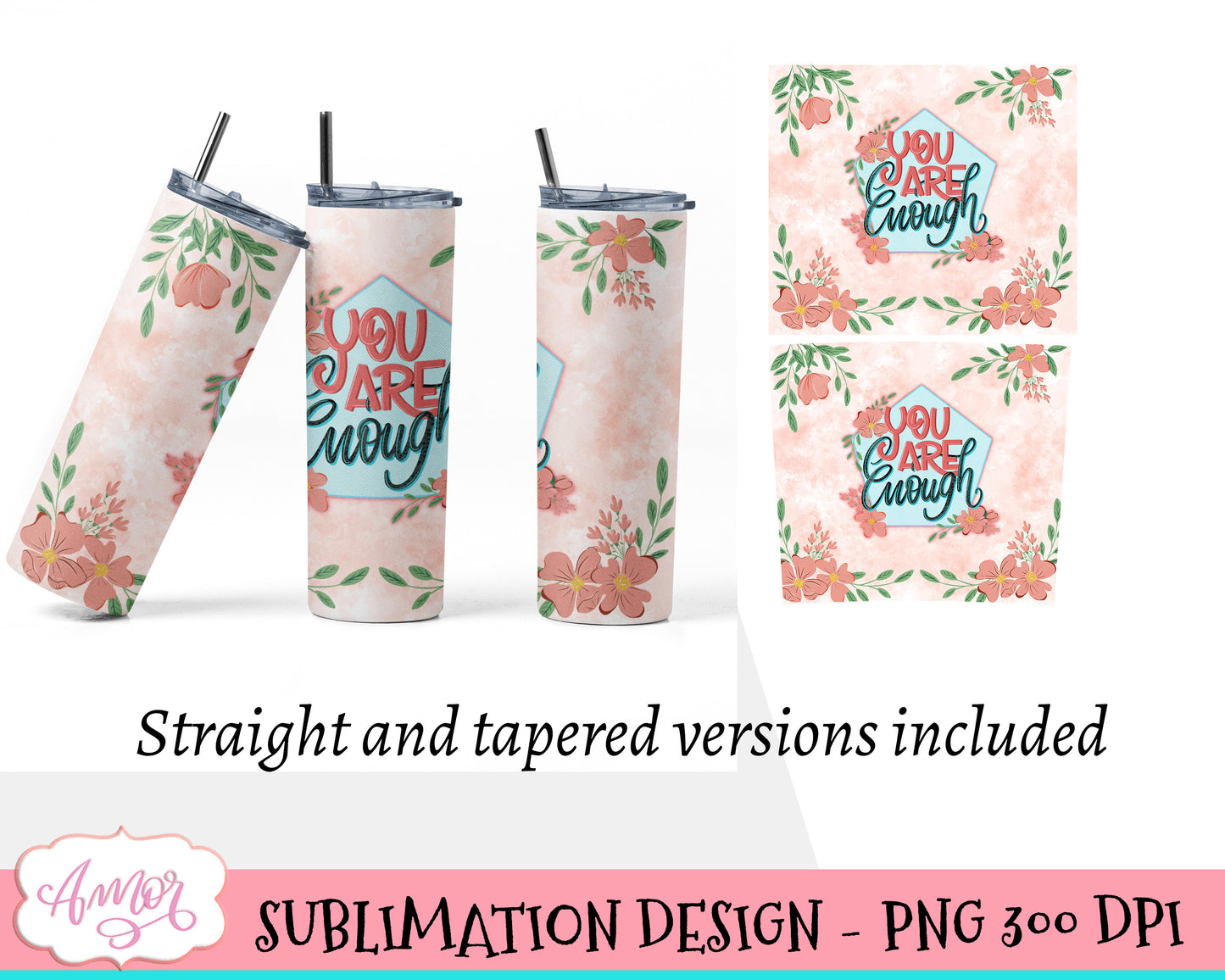 You are enough Tumbler Wrap for Sublimation