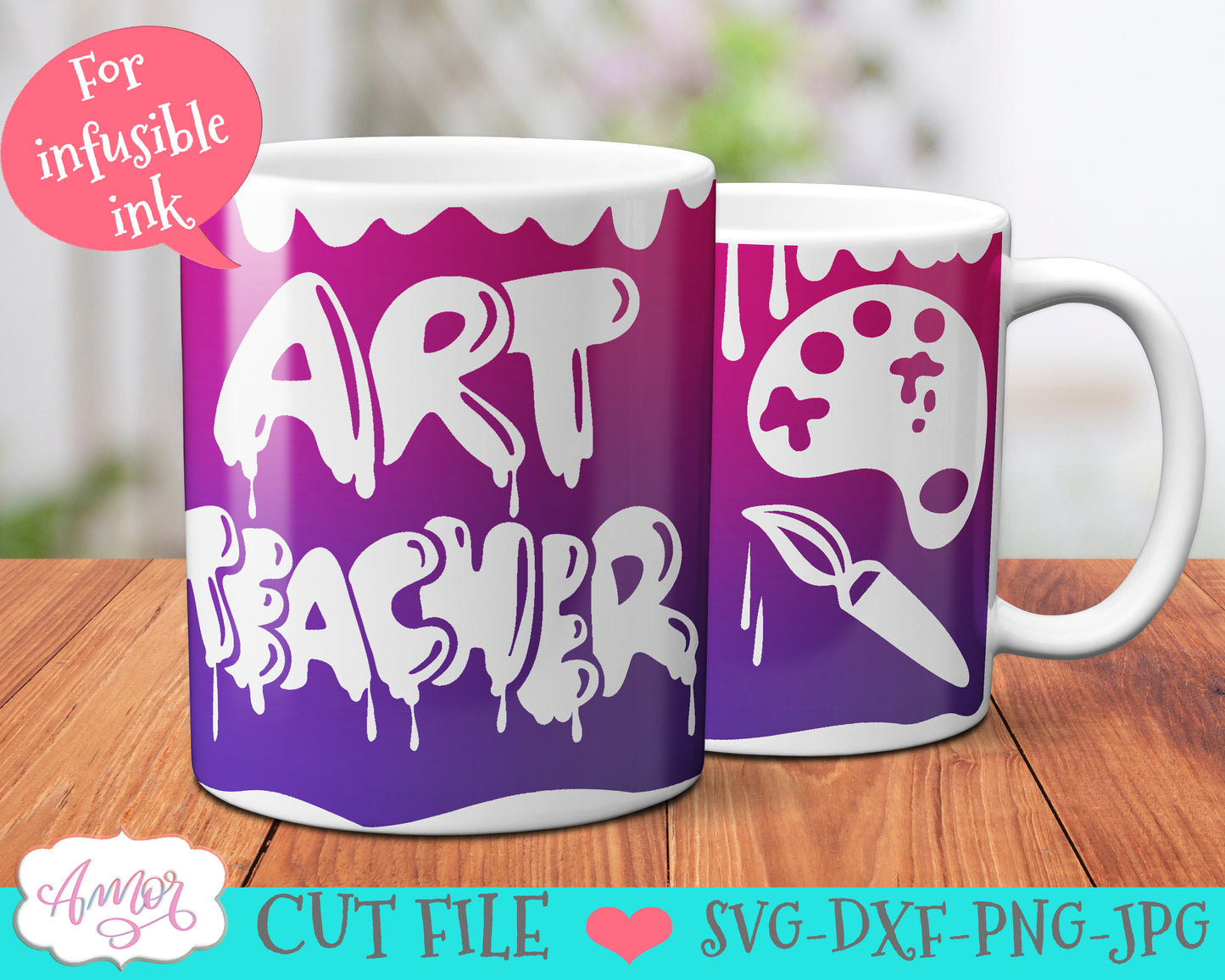 Art teacher mug wrap SVG for infusible ink- 12oz Cricut