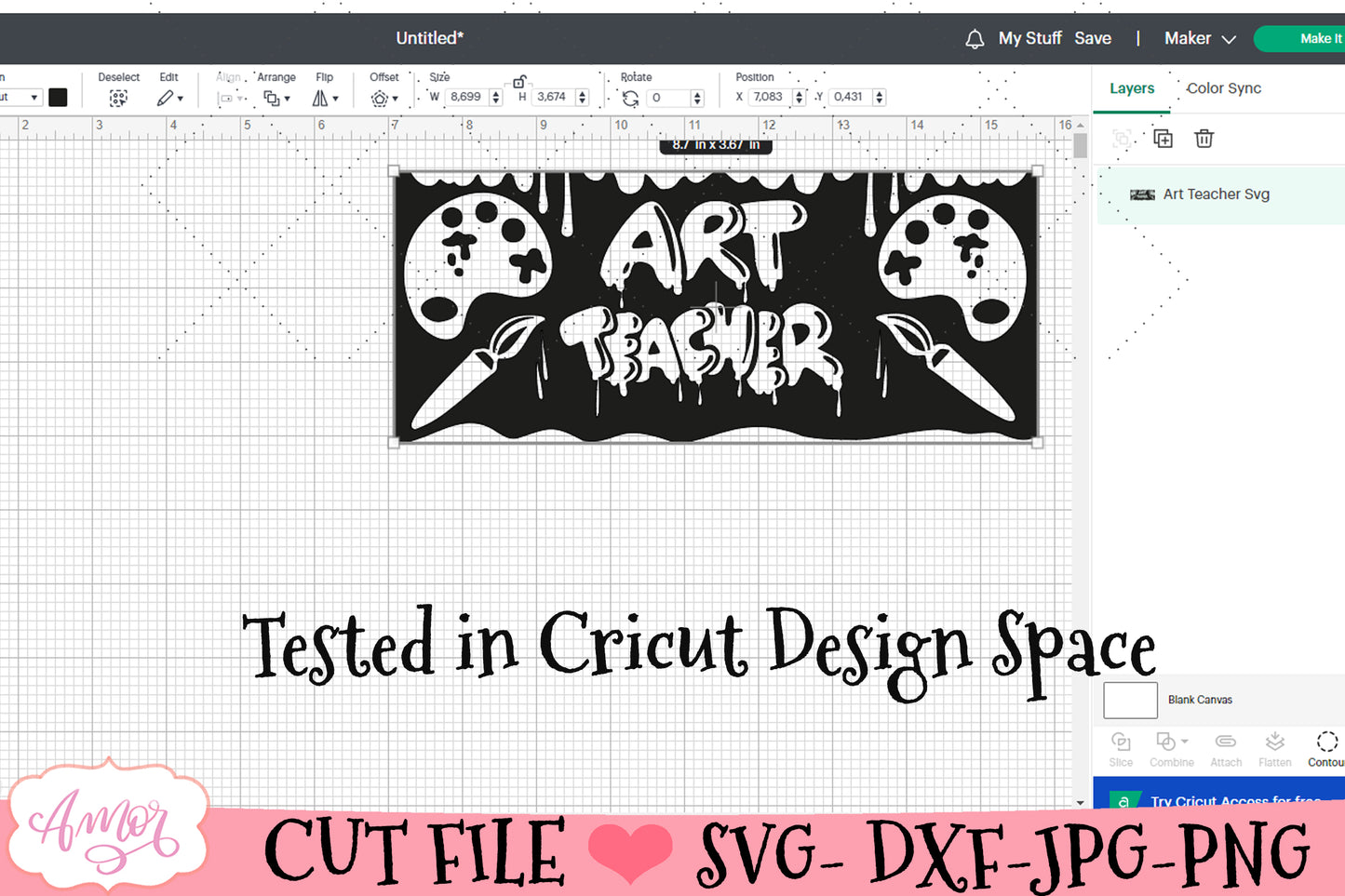 Art teacher mug wrap SVG for infusible ink- 12oz Cricut