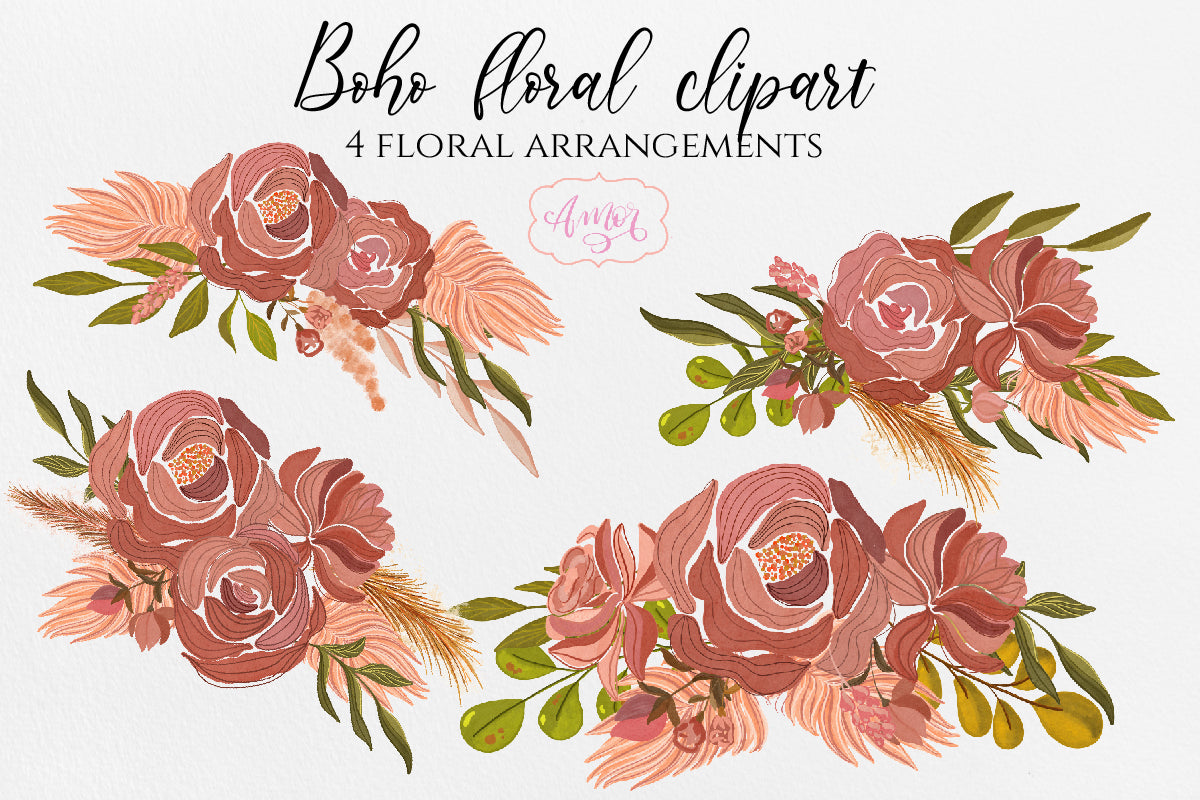 Floral Boho Clipart