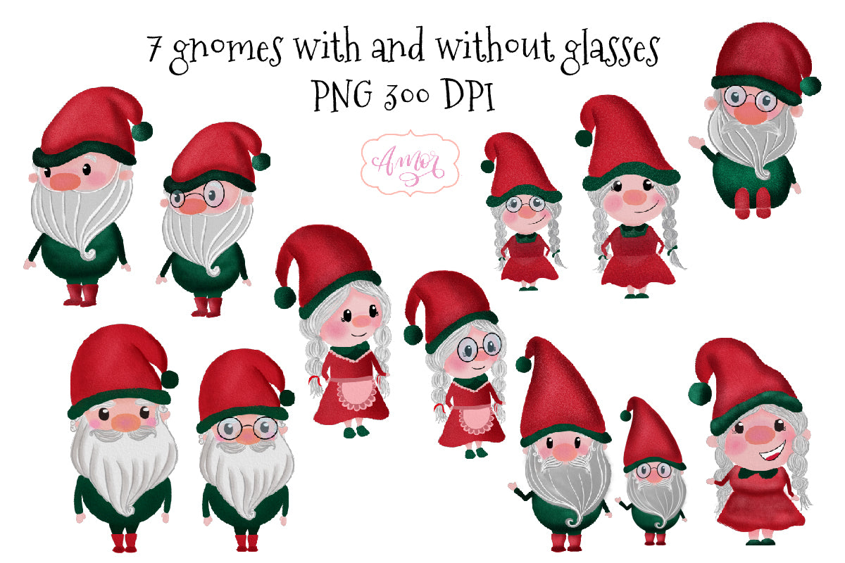 Cute Christmas Gnome Clipart