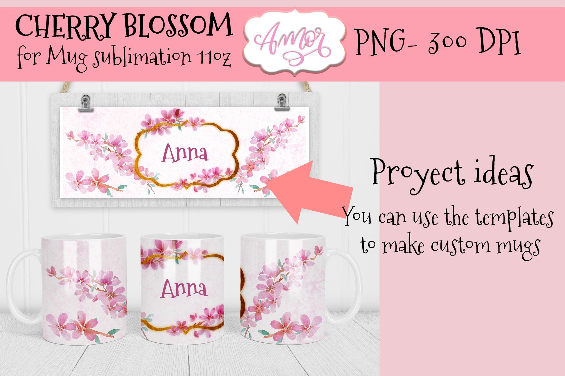 BUNDLE floral 11oz and 15oz Mug Sublimation Designs