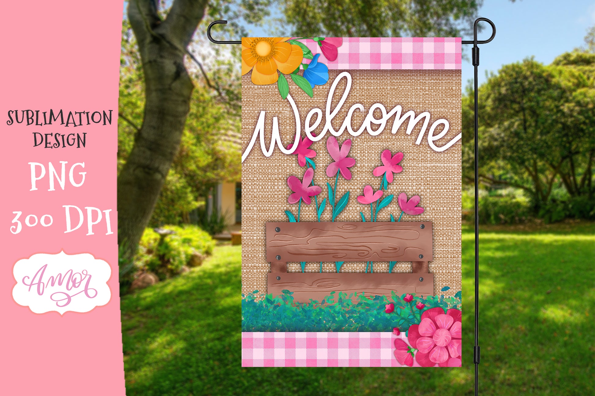 Welcome Garden Flag Sublimation Design bundle