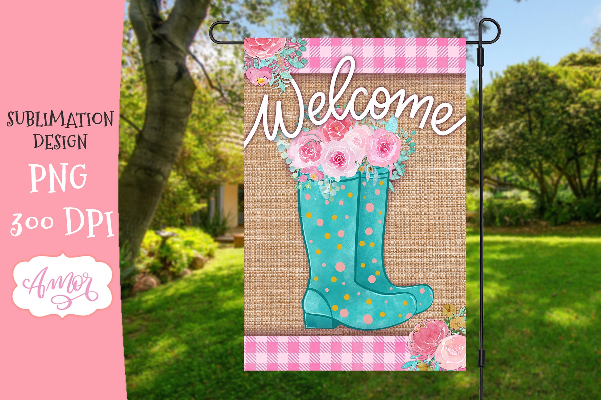 Welcome Garden Flag Sublimation Design bundle