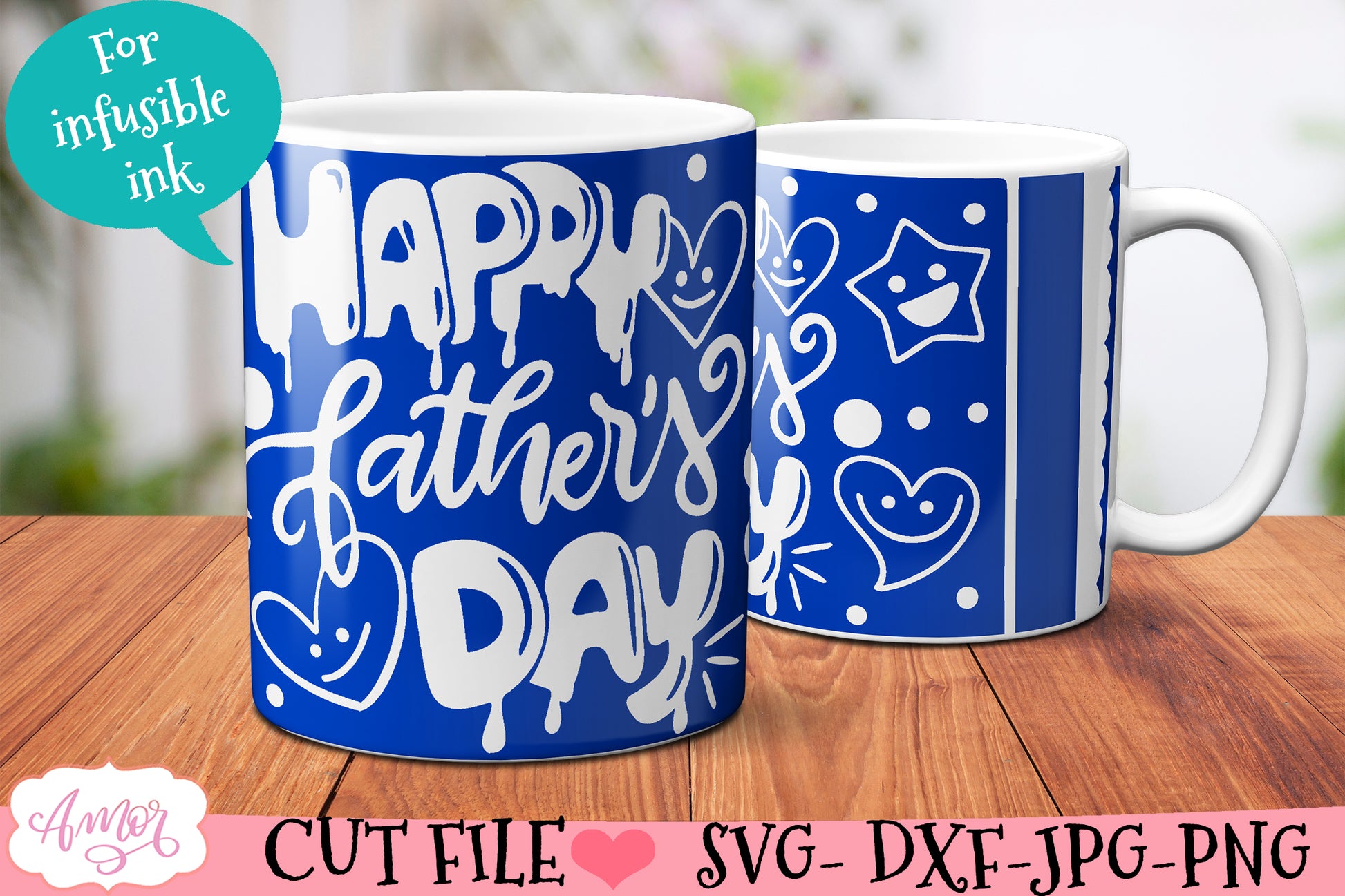 "Happy Father's day" mug SVG for Cricut infusible ink sheets