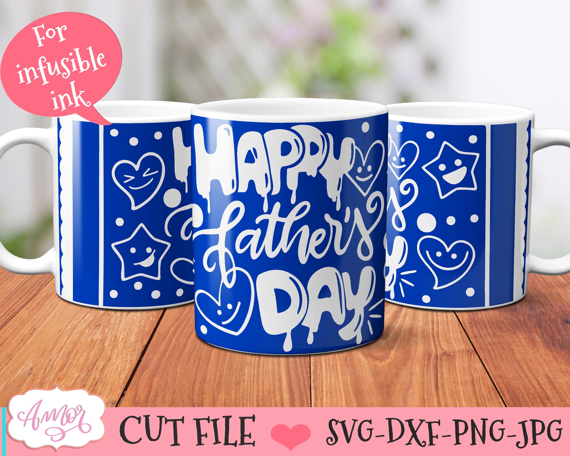 "Happy Father's day" mug SVG for Cricut infusible ink sheets