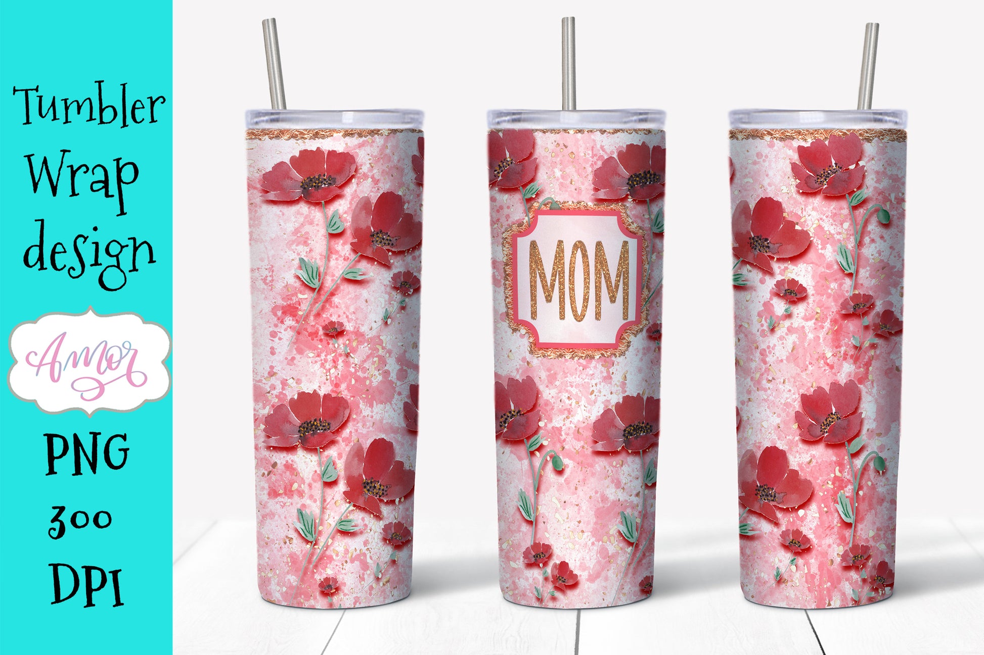 Mom Tumbler PNG Design for Sublimation