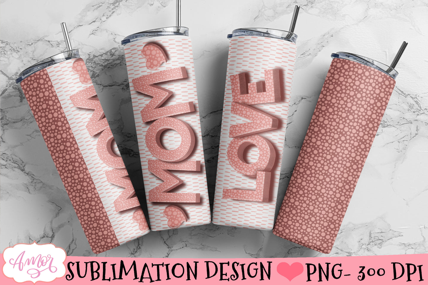 Mom Love Tumbler Wrap for Sublimation