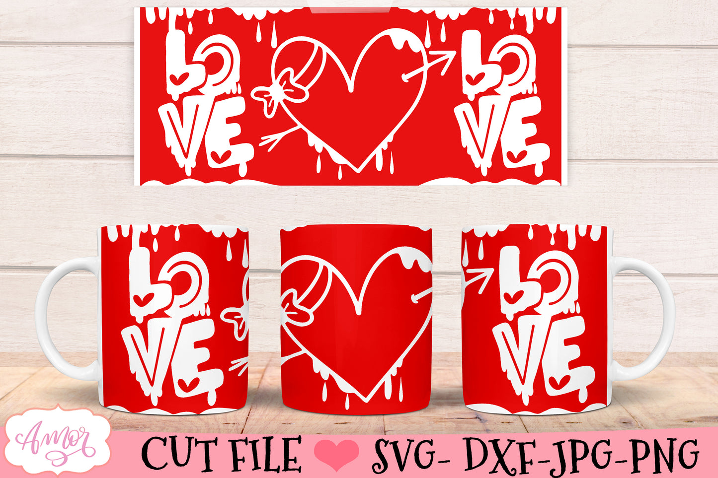Valentines SVG for 12oz mugs infusible ink mini bundle