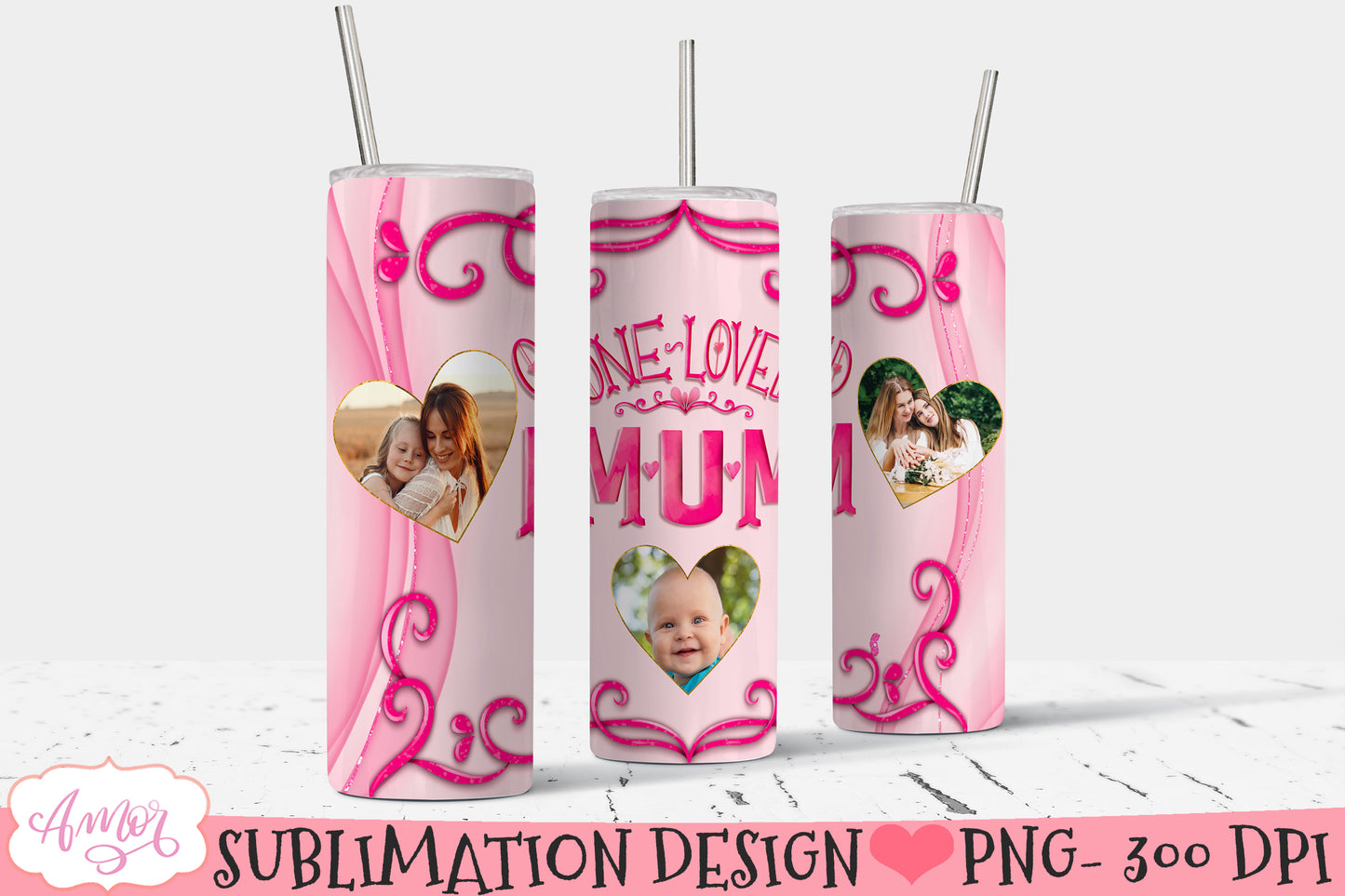 Mum photo tumbler wrap for sublimation for Mothers day