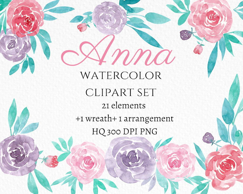 Watercolor Floral Clipart PNG