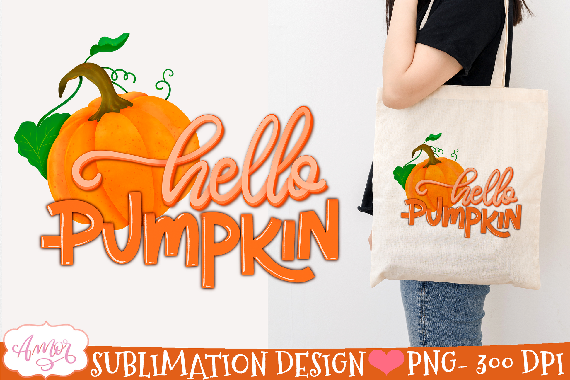 Hello pumpkin PNG for Sublimation Fall png design