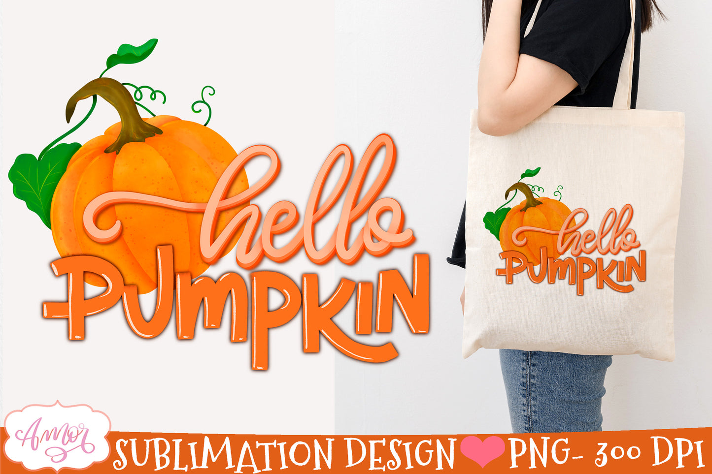 Hello pumpkin PNG for Sublimation Fall png design