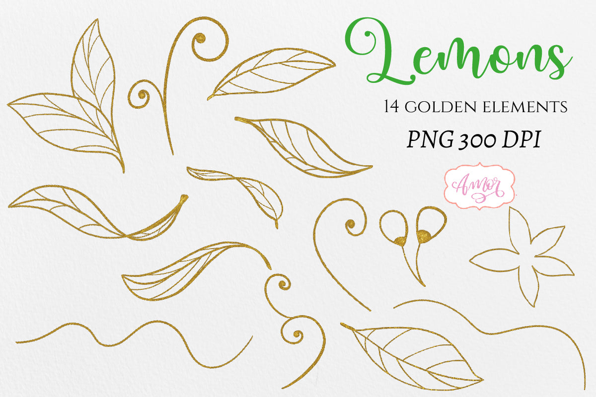 Watercolor lemons PNG clipart