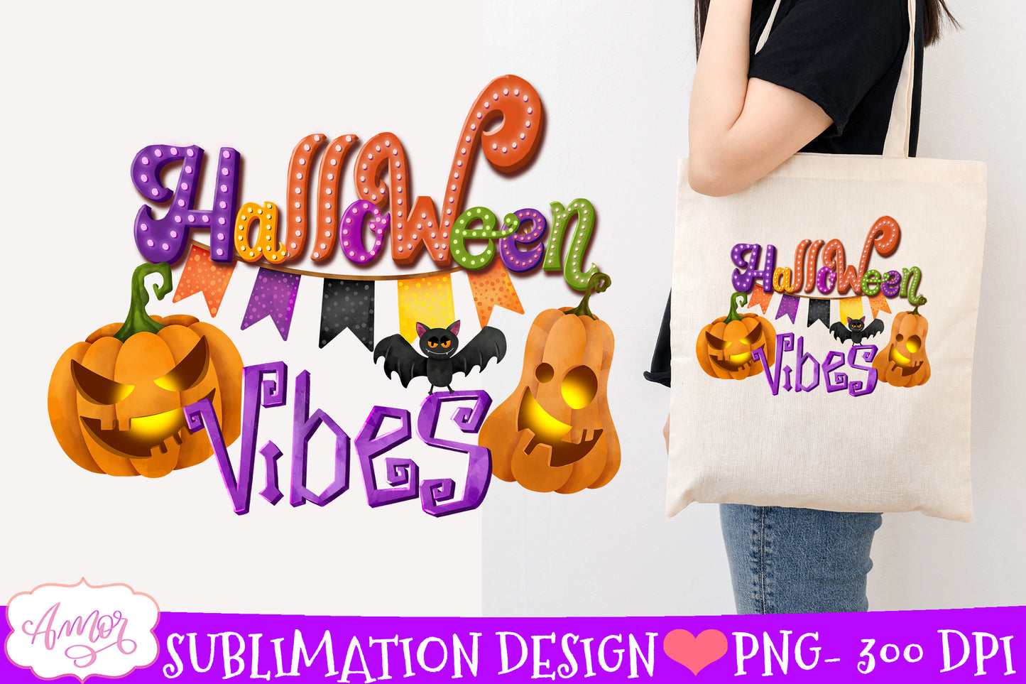 Halloween vibes Sublimation PNG | Cute Halloween design PNG