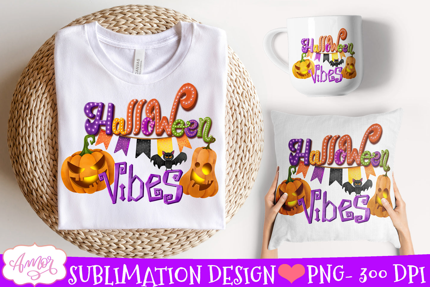 Halloween vibes Sublimation PNG | Cute Halloween design PNG