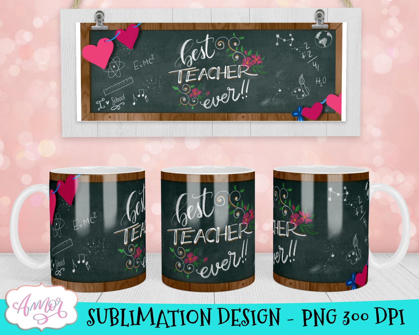Teacher Mug Wraps for Sublimation Bundle