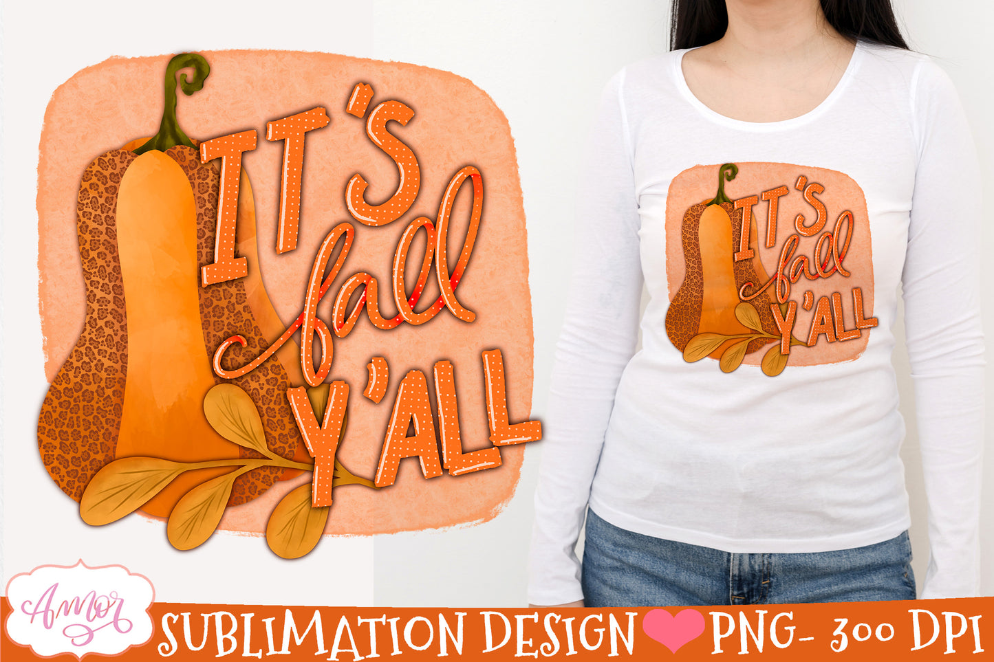 It's fall y'all PNG for Sublimation Leopard Pumpkin png