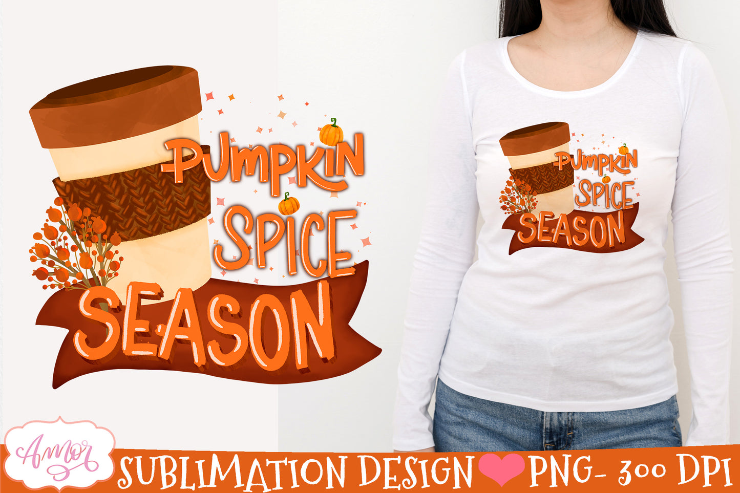 Pumpkin spice season PNG for Sublimation Fall T-shirt PNG