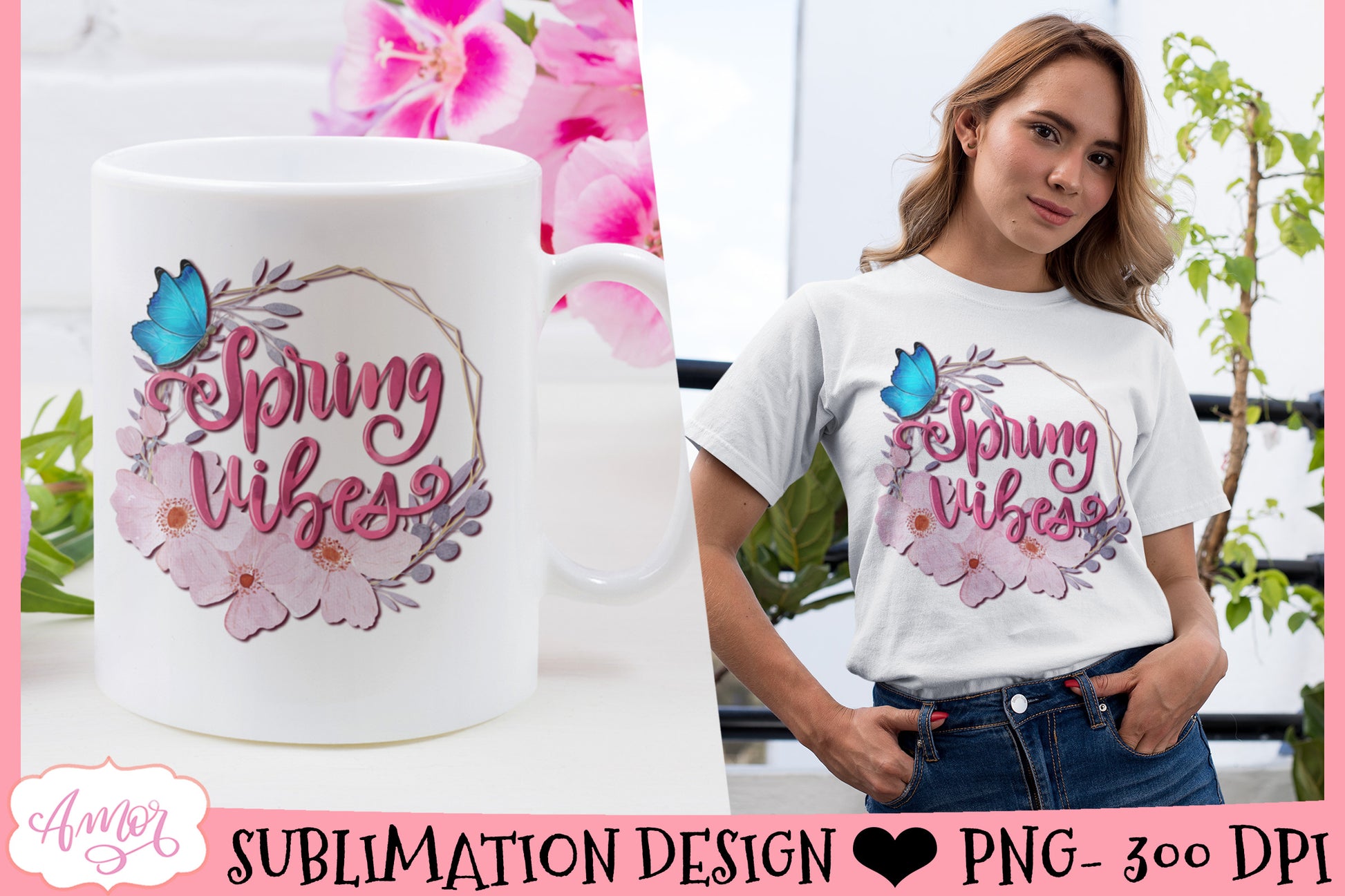 Spring Vibes Sublimation Design