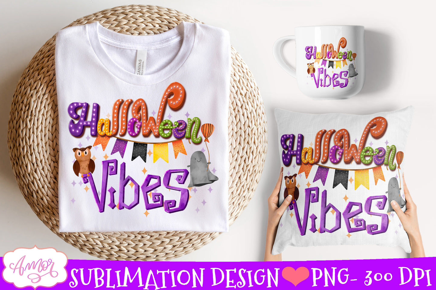 Halloween vibes Sublimation PNG| Cute Halloween design PNG